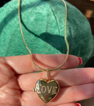 Love heart locket necklace