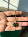 Green Emerald heart neckalce