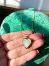 Virgen Mary Mother of Pearl Heart Locket Necklace