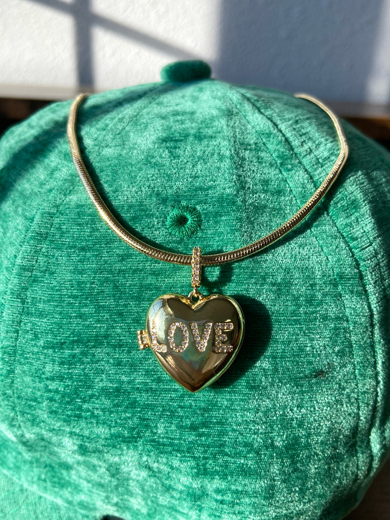 Love heart locket necklace