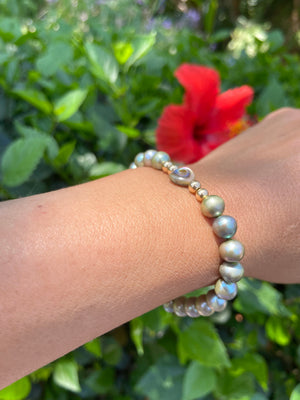 Fresh water Pearl & Abalone shell Bracelet