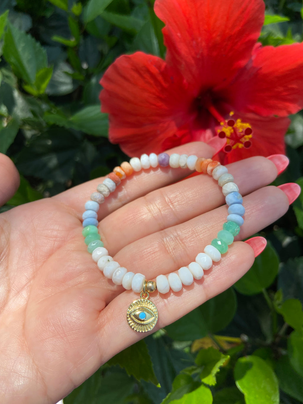 Rainbow Opal Eye Protection Bracelet