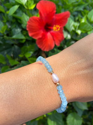 Aquamarine & Pearl Mermaid Bracelet